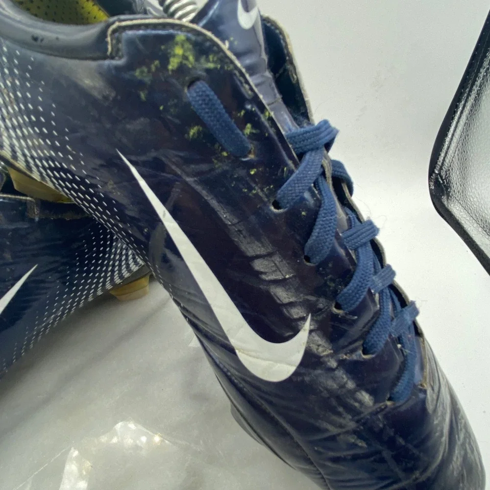 Nike Mens Soccer Cleats Mercurial Vapor IX FG Navy Blue White Athletic Shoes